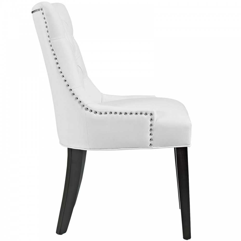 Regent Dining Side Chair Vinyl Set of 2, White