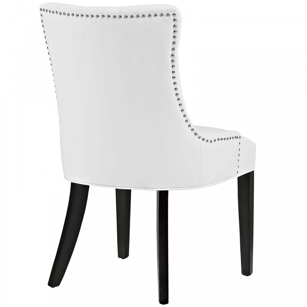 Regent Dining Side Chair Vinyl Set of 2, White