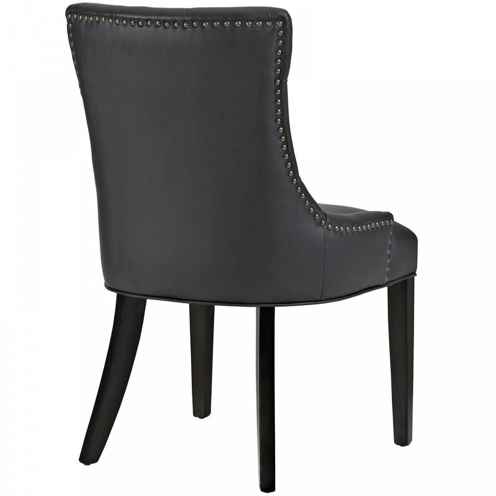 Regent Dining Side Chair Vinyl Set of 2, Black