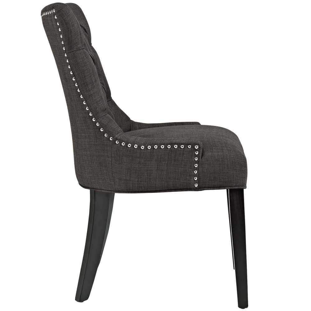 Regent Tufted Fabric Dining Side Chair, Brown