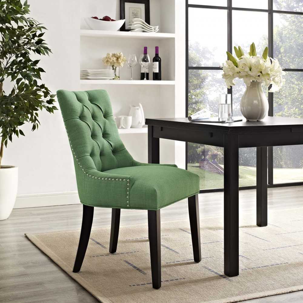 Regent Tufted Fabric Dining Side Chair, Kelly Green