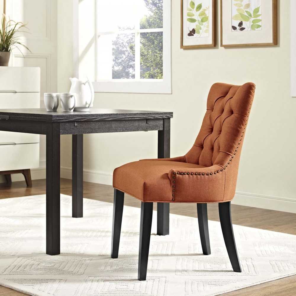 Regent Tufted Fabric Dining Side Chair, Orange