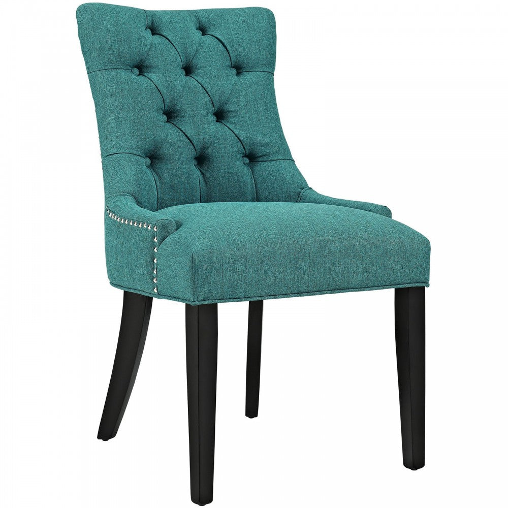 Regent Tufted Fabric Dining Side Chair, Teal