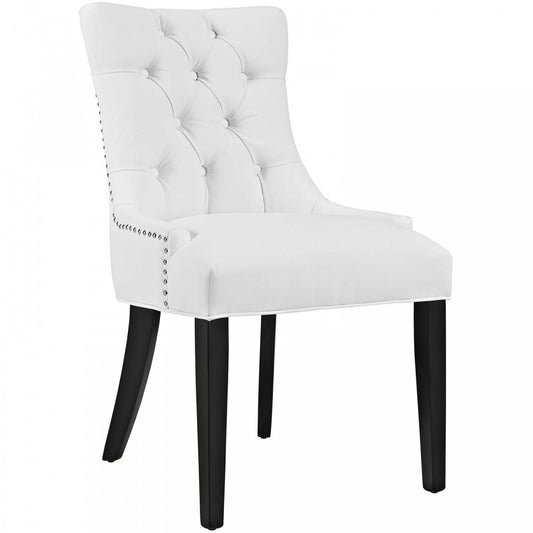 Regent Tufted Faux Leather Dining Chair, White