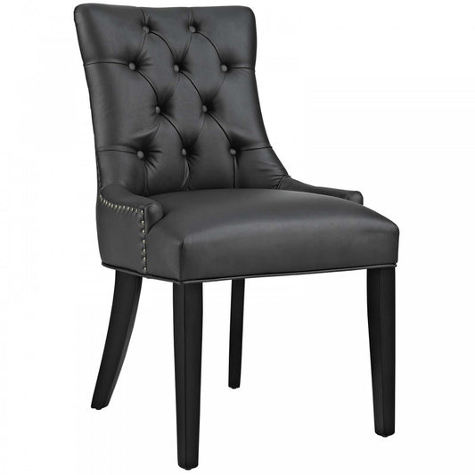 Regent Tufted Faux Leather Dining Chair, Black