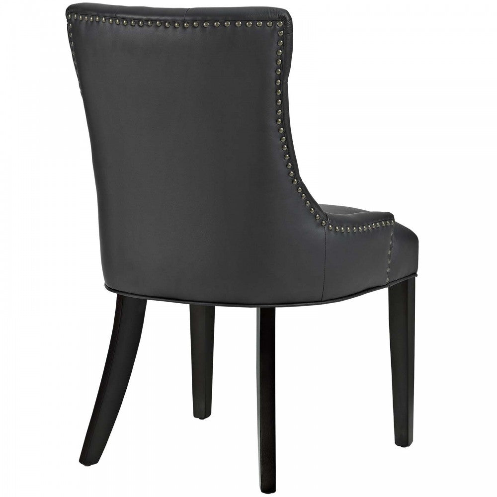 Regent Tufted Faux Leather Dining Chair, Black