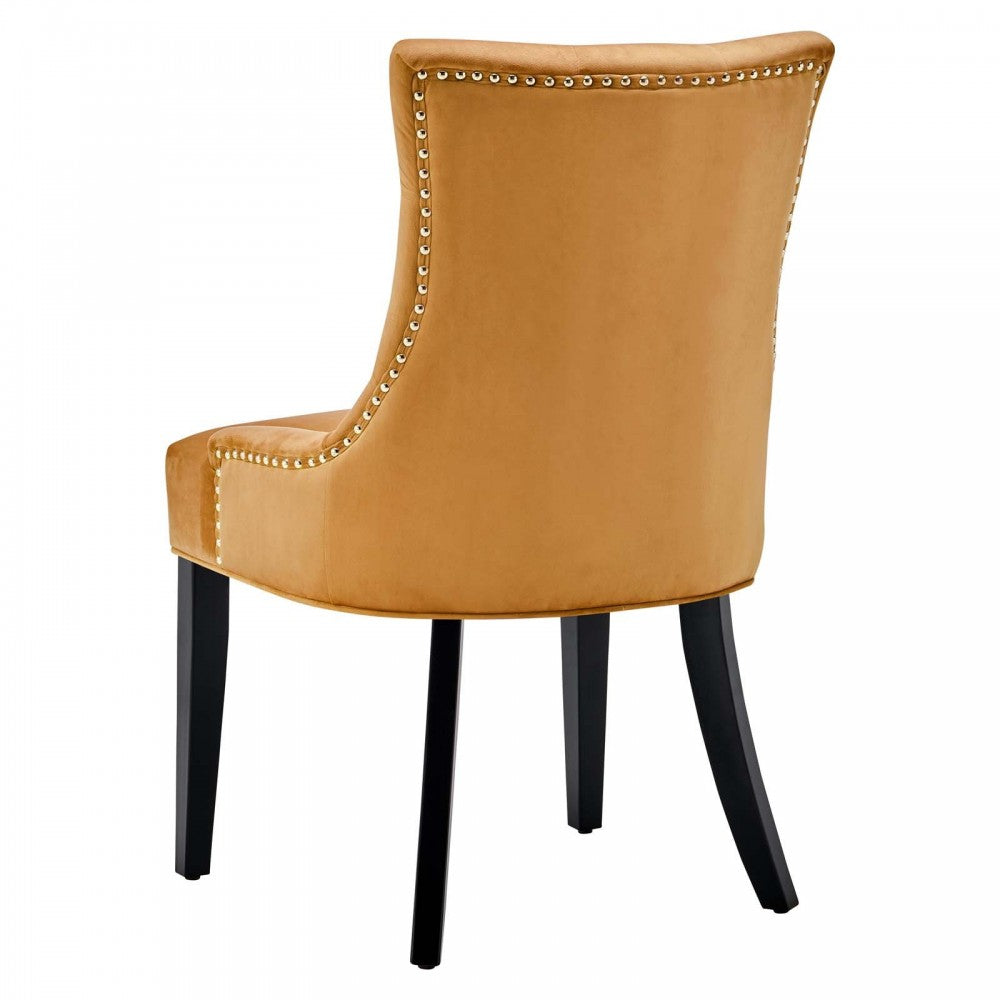 Regent Tufted Performance Velvet Dining Side Chairs - Set of 2, Cognac