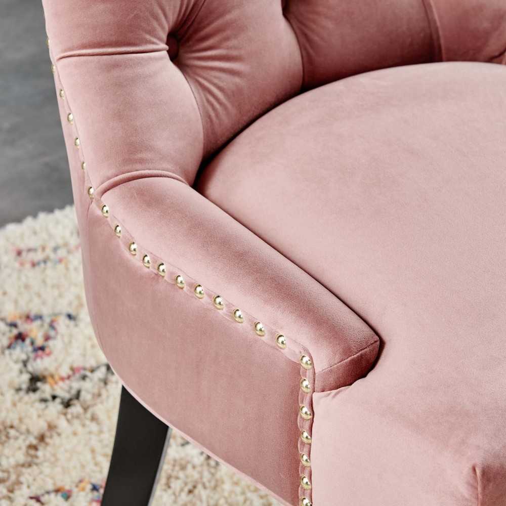 Regent Tufted Performance Velvet Dining Side Chairs - Set of 2, Dusty Rose