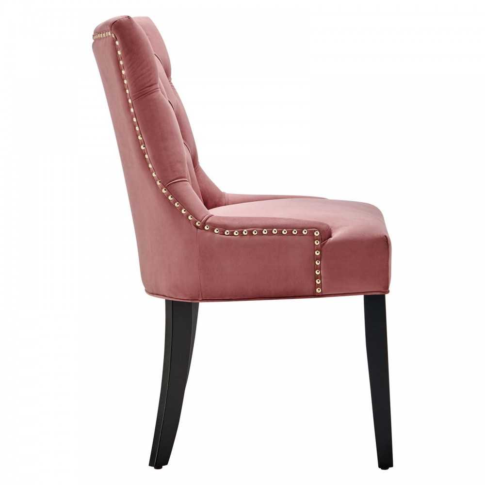Regent Tufted Performance Velvet Dining Side Chairs - Set of 2, Dusty Rose