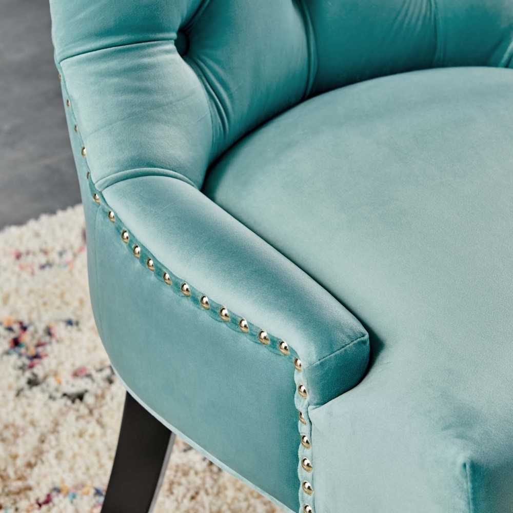 Regent Tufted Performance Velvet Dining Side Chairs - Set of 2, Mint
