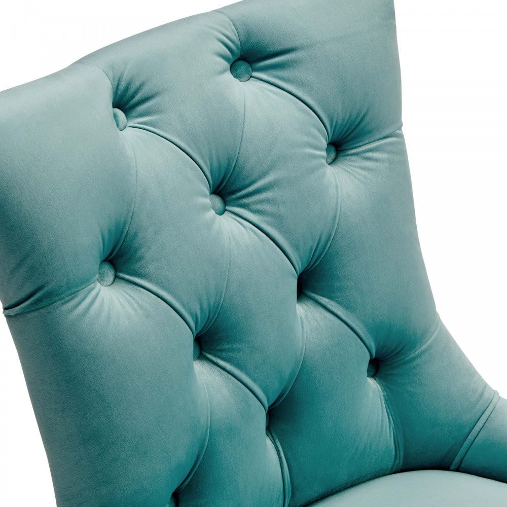 Regent Tufted Performance Velvet Dining Side Chairs - Set of 2, Mint