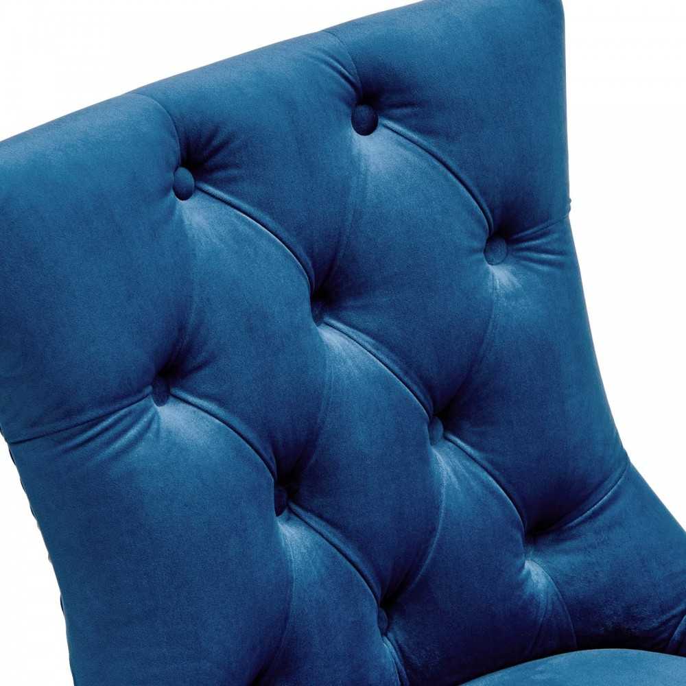 Regent Tufted Performance Velvet Dining Side Chairs - Set of 2, Navy