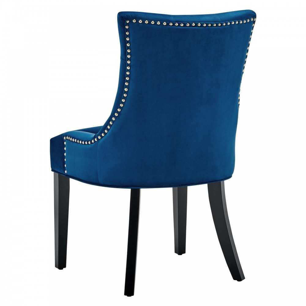 Regent Tufted Performance Velvet Dining Side Chairs - Set of 2, Navy
