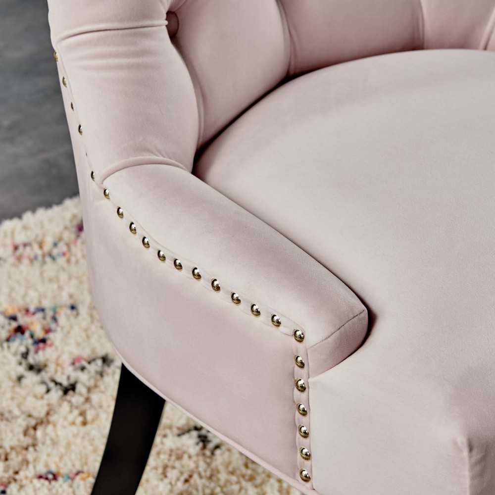 Regent Tufted Performance Velvet Dining Side Chairs - Set of 2, Pink