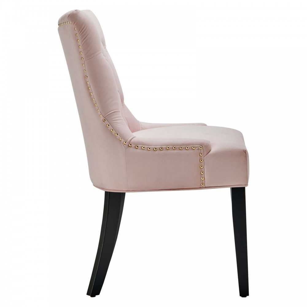 Regent Tufted Performance Velvet Dining Side Chairs - Set of 2, Pink
