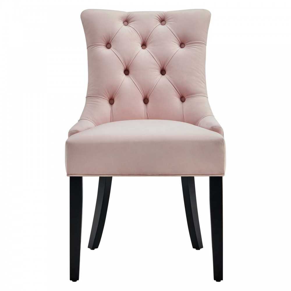 Regent Tufted Performance Velvet Dining Side Chairs - Set of 2, Pink