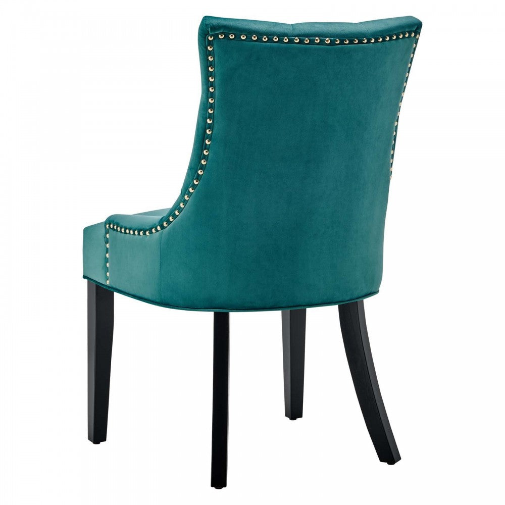 Regent Tufted Performance Velvet Dining Side Chairs - Set of 2, Teal