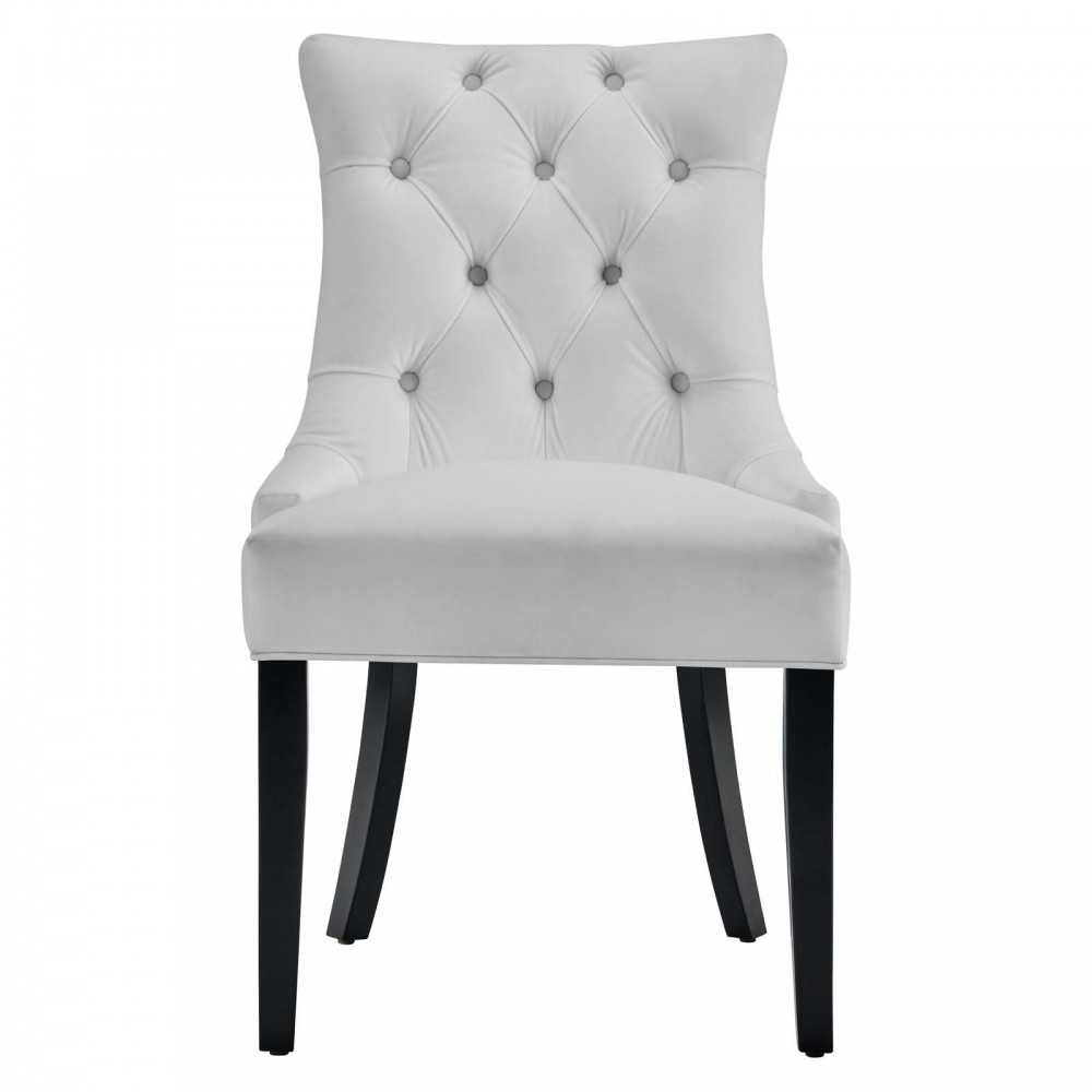 Regent Tufted Performance Velvet Dining Side Chairs - Set of 2, White