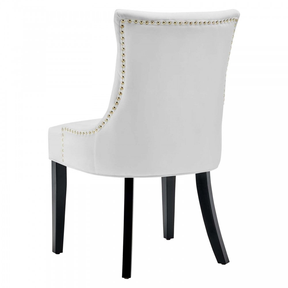 Regent Tufted Performance Velvet Dining Side Chairs - Set of 2, White