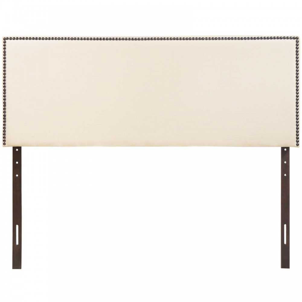 Region Nailhead Full Upholstered Headboard, Ivory