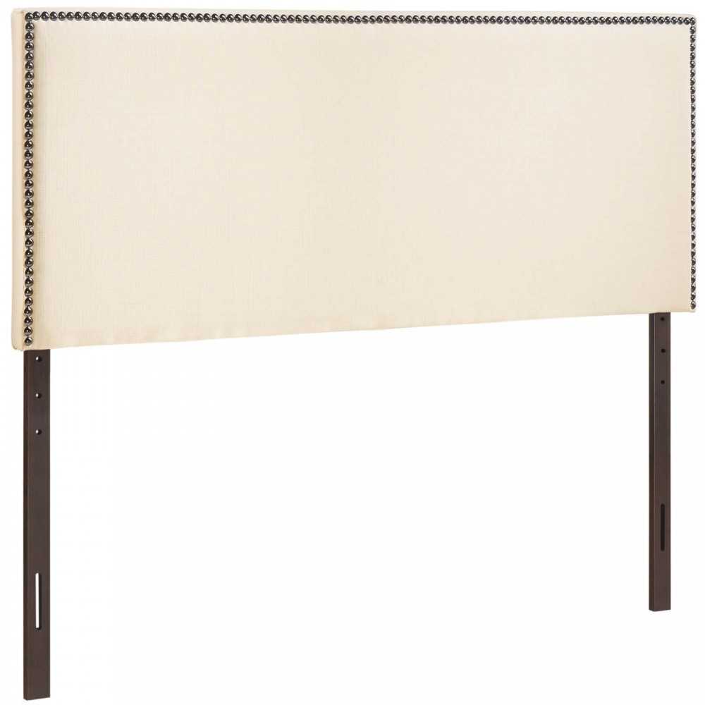 Region Nailhead Full Upholstered Headboard, Ivory