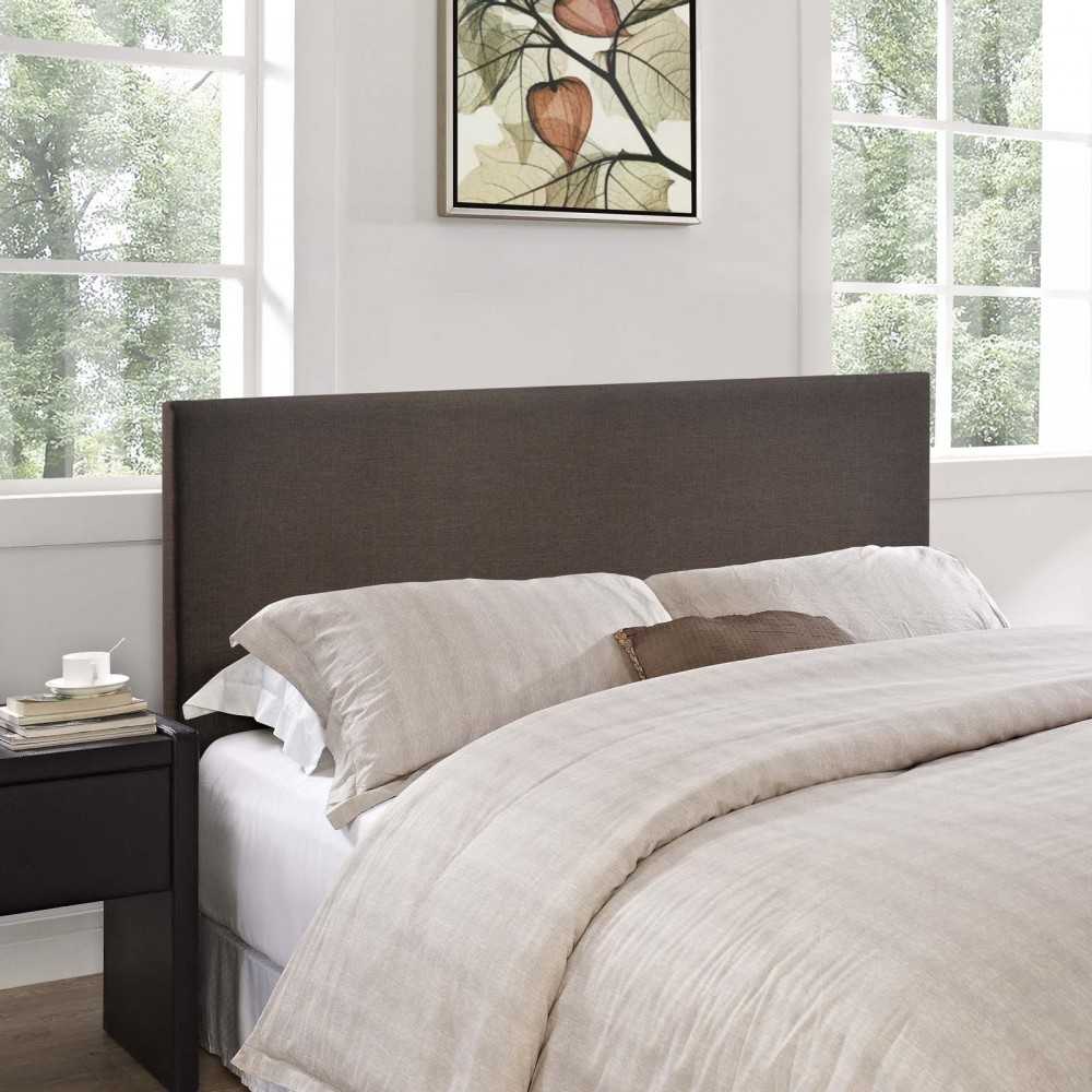 Region Queen Upholstered Headboard, Dark Brown