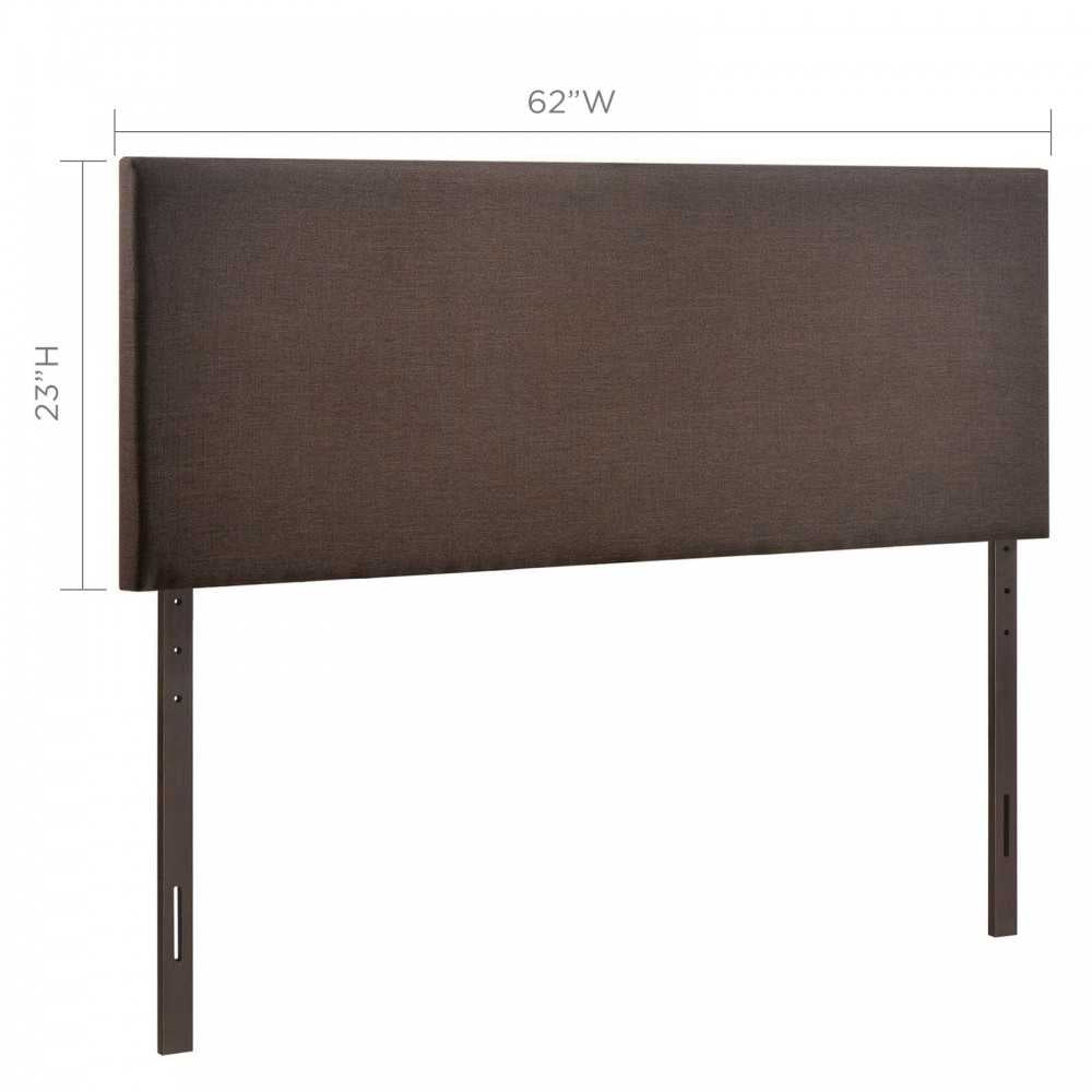 Region Queen Upholstered Headboard, Dark Brown