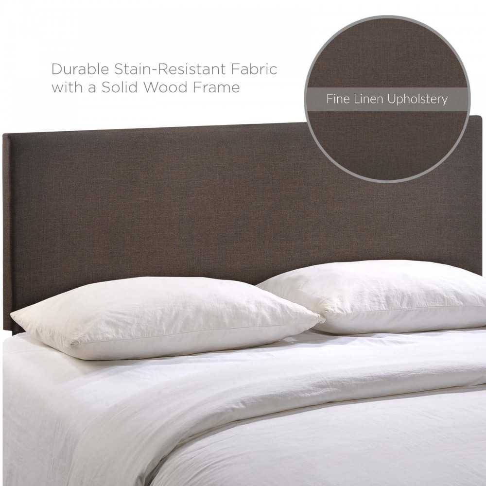 Region Queen Upholstered Headboard, Dark Brown