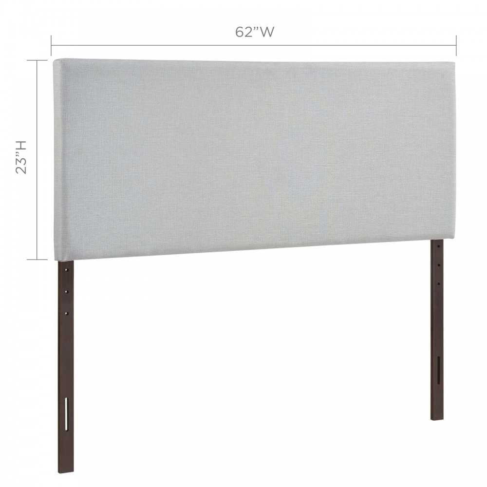 Region Queen Upholstered Headboard, Sky Gray