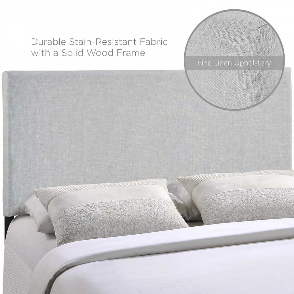 Region Queen Upholstered Headboard, Sky Gray