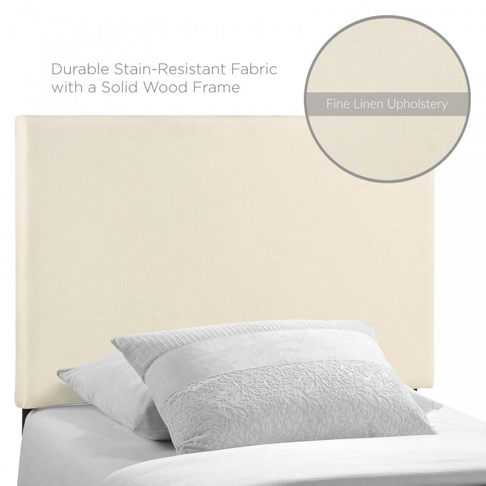 Region Twin Upholstered Fabric Headboard, Ivory