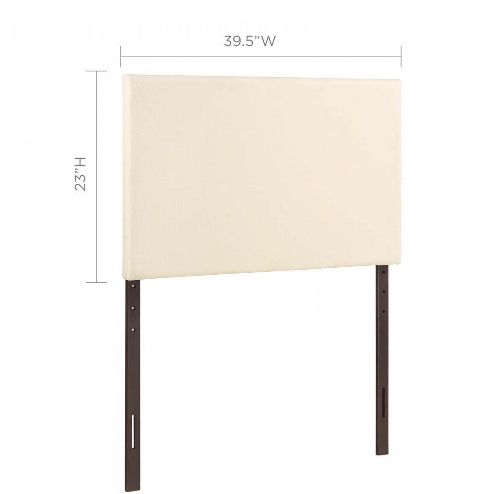 Region Twin Upholstered Fabric Headboard, Ivory