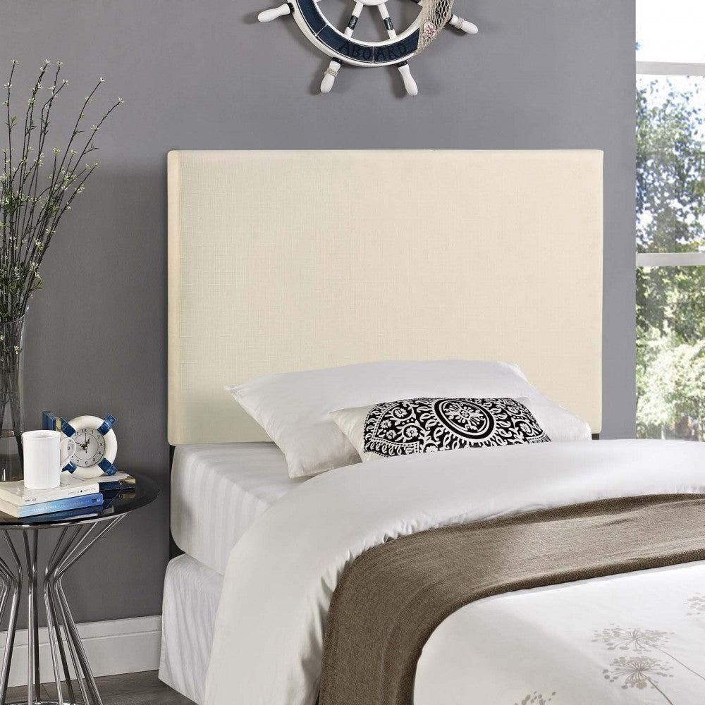 Region Twin Upholstered Fabric Headboard, Ivory