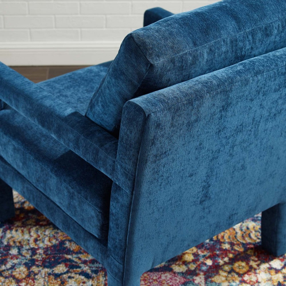 Rehearse Crushed Performance Velvet Armchair, Navy