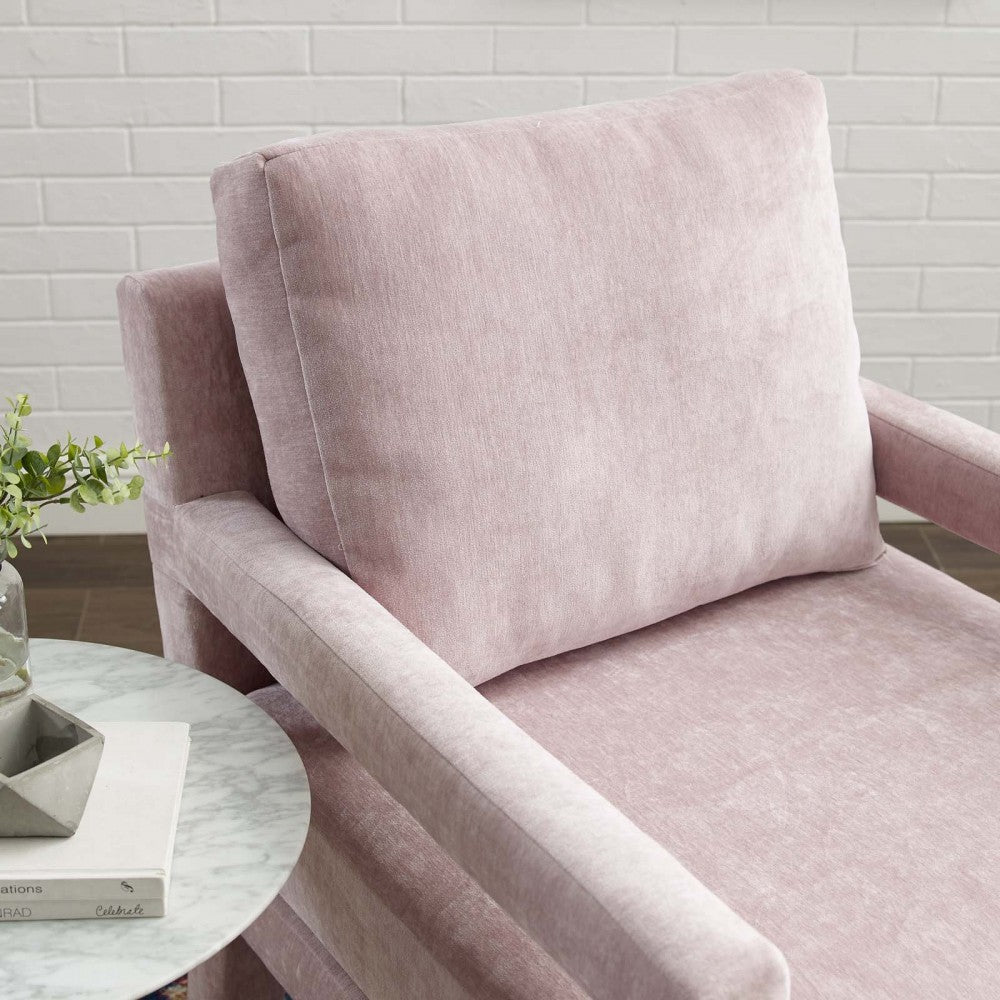 Rehearse Crushed Performance Velvet Armchair, Pink