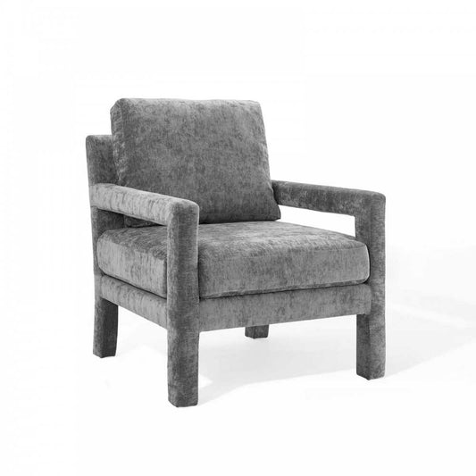 Rehearse Crushed Performance Velvet Armchair, Gray