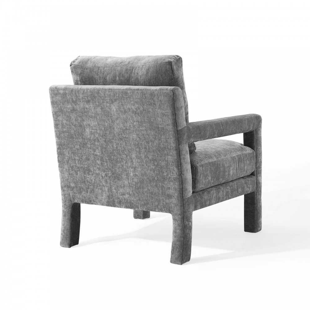 Rehearse Crushed Performance Velvet Armchair, Gray