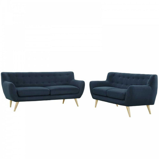 Remark 2 Piece Living Room Set, Azure, EEI-1785-AZU-SET