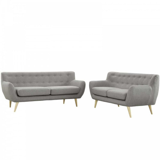 Remark 2 Piece Living Room Set, Light Gray, EEI-1785-LGR-SET