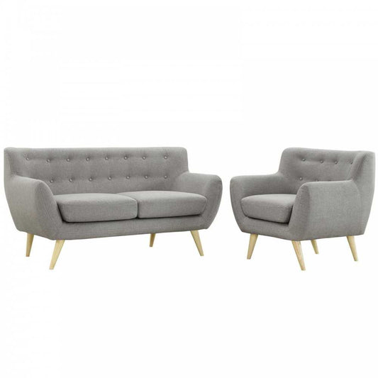 Remark 2 Piece Living Room Set, Light Gray, EEI-1783-LGR-SET