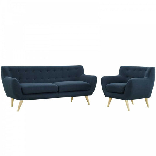 Remark 2 Piece Living Room Set, Azure, EEI-1784-AZU-SET