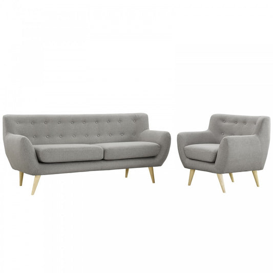 Remark 2 Piece Living Room Set, Light Gray, EEI-1784-LGR-SET