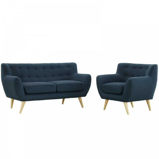 Remark 2 Piece Living Room Set, Azure, EEI-1783-AZU-SET