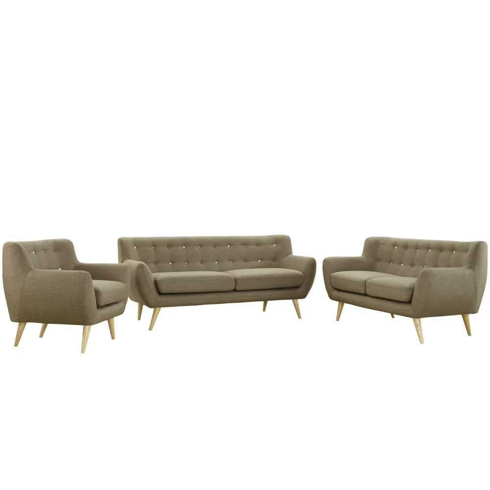 Remark 3 Piece Living Room Set, Brown