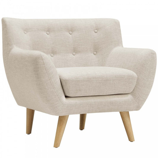 Remark Upholstered Fabric Armchair, Beige