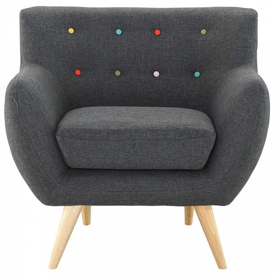 Remark Upholstered Fabric Armchair, Gray