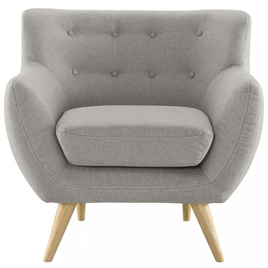 Remark Upholstered Fabric Armchair, Light Gray