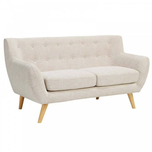 Remark Upholstered Fabric Loveseat, Beige