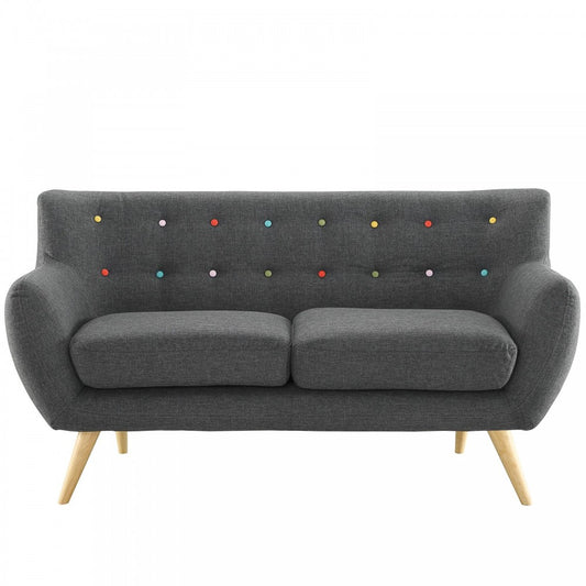 Remark Upholstered Fabric Loveseat, Gray