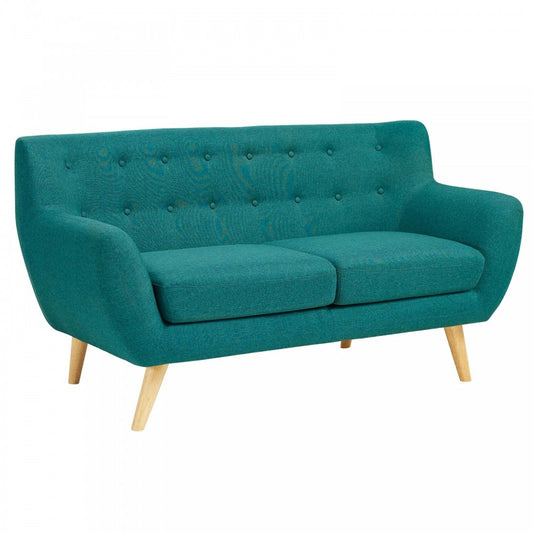 Remark Upholstered Fabric Loveseat, Teal